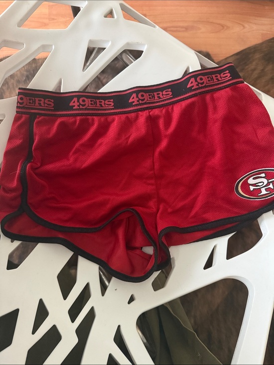 NFL Pants - NFL San Francisco 49ers Red and Black Athletic Shorts